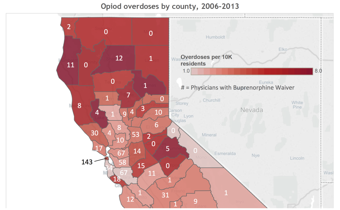 California Buprenorphine Doctors By County