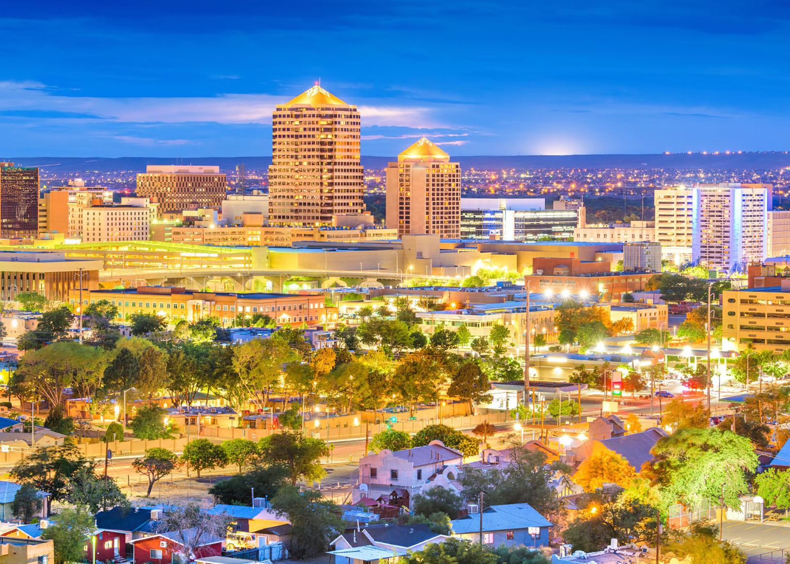 Albuquerque skyline and mountains