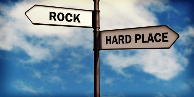 rock hard place